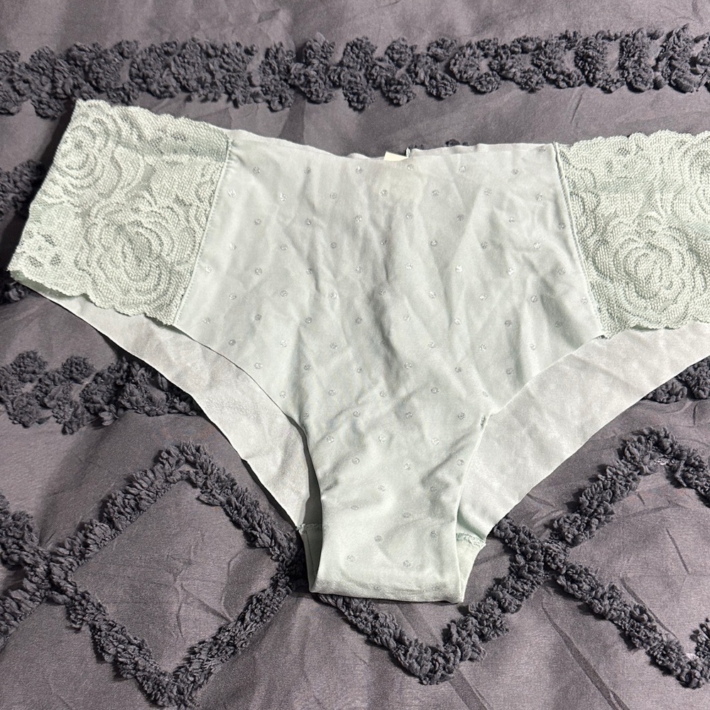 PINK Victoria's Secret Light Green Lace Panties